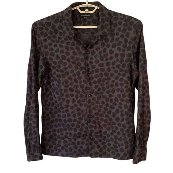 AllSaints Waka Flannel Patterned Button Up Shirt Men’s Medium Long Sleeve